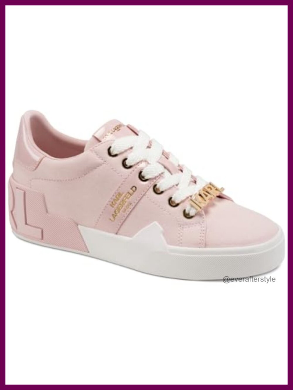 Lace Up Sneaker with Logo Embellishments Platform Cushioned Casual